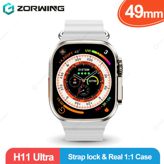 H11 Ultra Smart Watch for Men - 49mm GPS NFC Titanium Alloy Fitness Tracker with 173 Sport Modes, Compatible with Android and iOS, Featuring Strap Lock